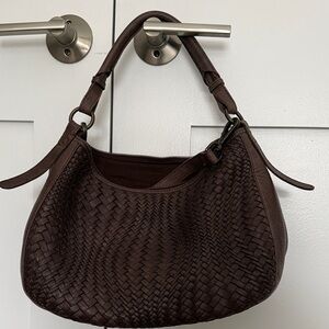 Ashwood Genuine Leather Brown Woven Handbag